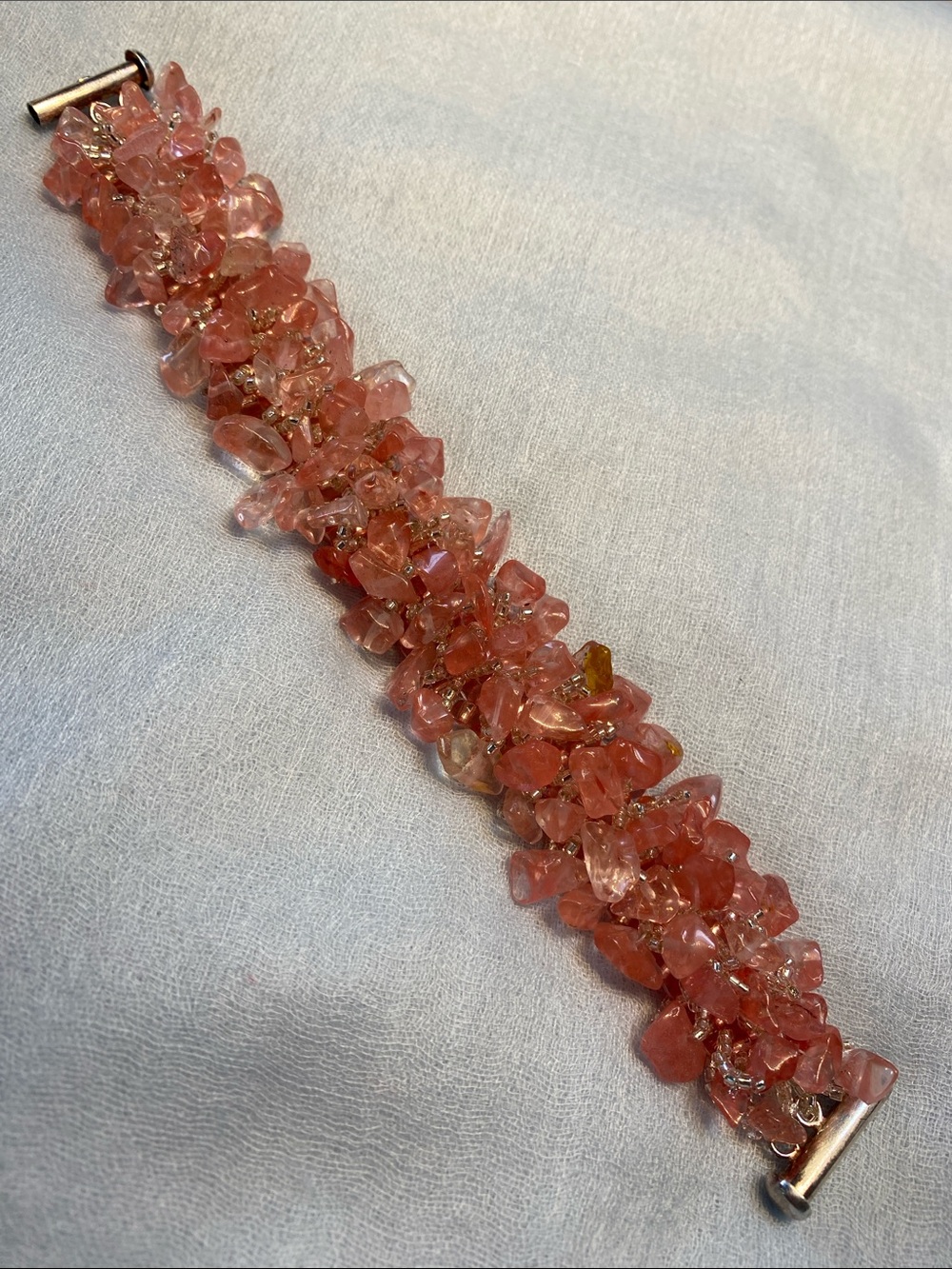 Tumbled Stone Bead Cluster Bracelet! Beautiful!